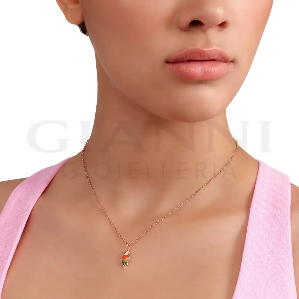 Ciondolo DoDo - Pappagallo oro rosa e smalto Charm
