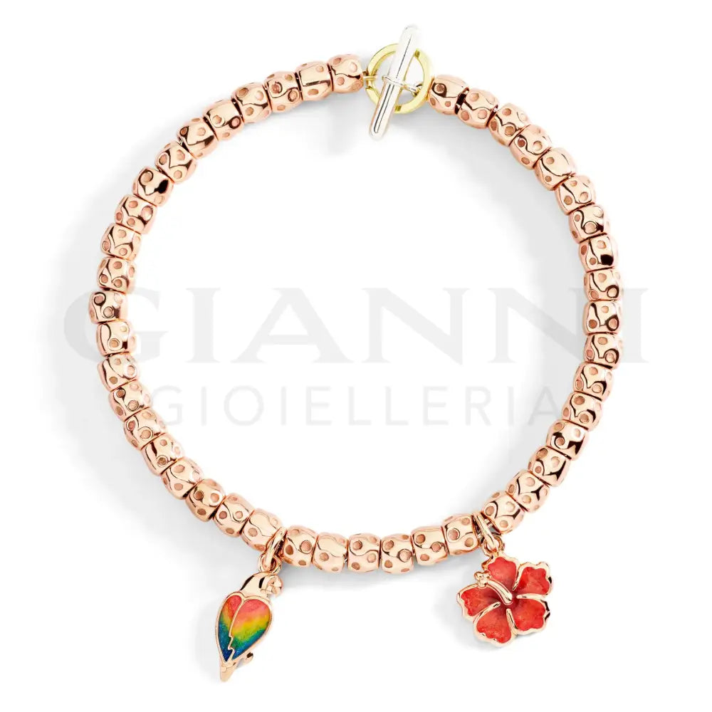 Ciondolo DoDo - Pappagallo oro rosa e smalto Charm