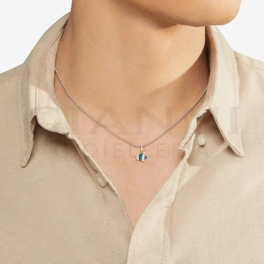 Ciondolo DoDo - Pesce angelo oro rosa & smalto Charm