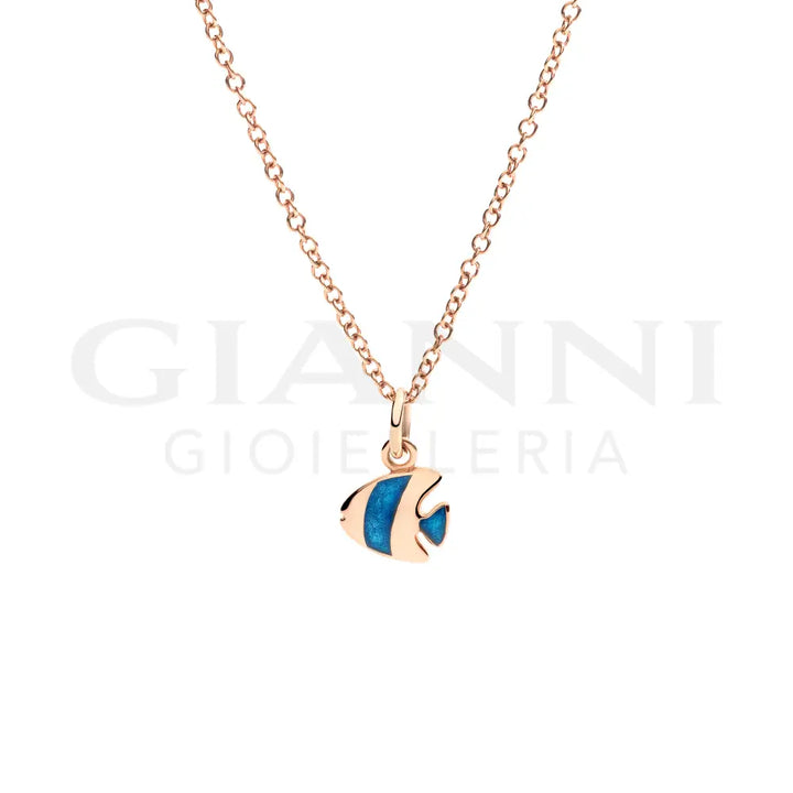 Ciondolo DoDo - Pesce angelo oro rosa & smalto Charm