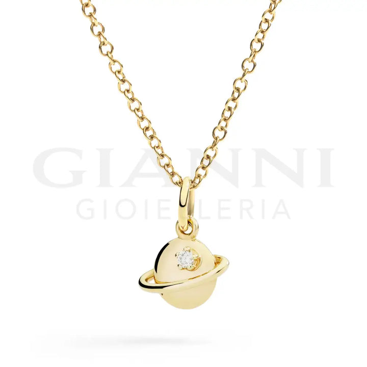 Ciondolo DoDo - Pianeta oro giallo & diamante bianco Charm