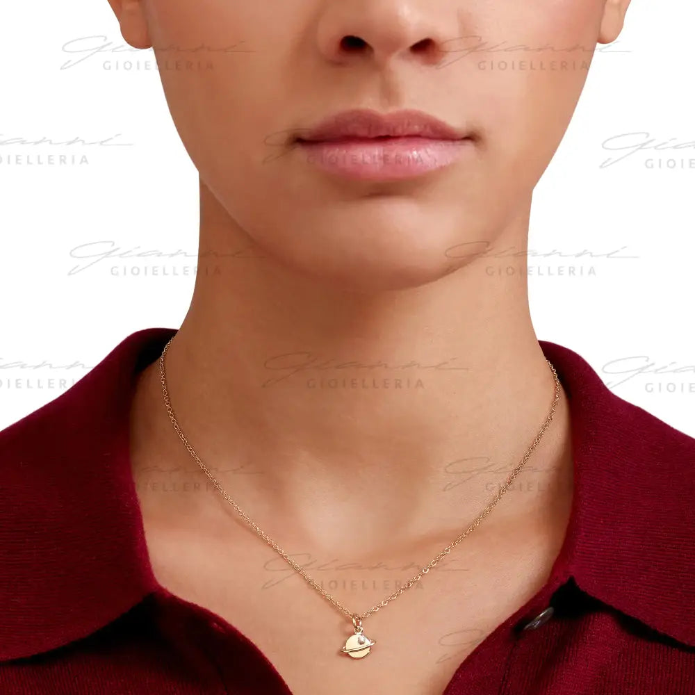 Ciondolo DoDo - Pianeta oro giallo & diamante bianco Charm