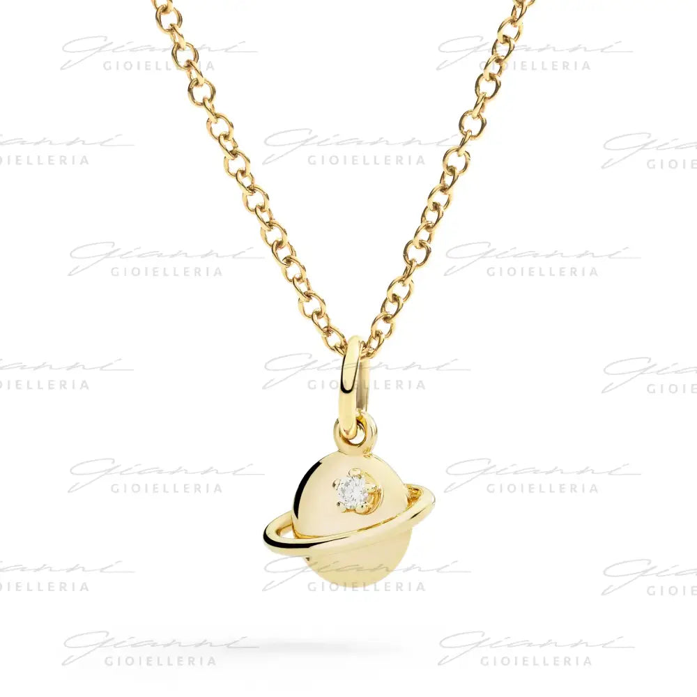 Ciondolo DoDo - Pianeta oro giallo & diamante bianco Charm