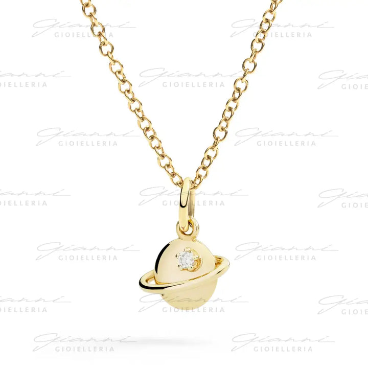 Ciondolo DoDo - Pianeta oro giallo & diamante bianco Charm