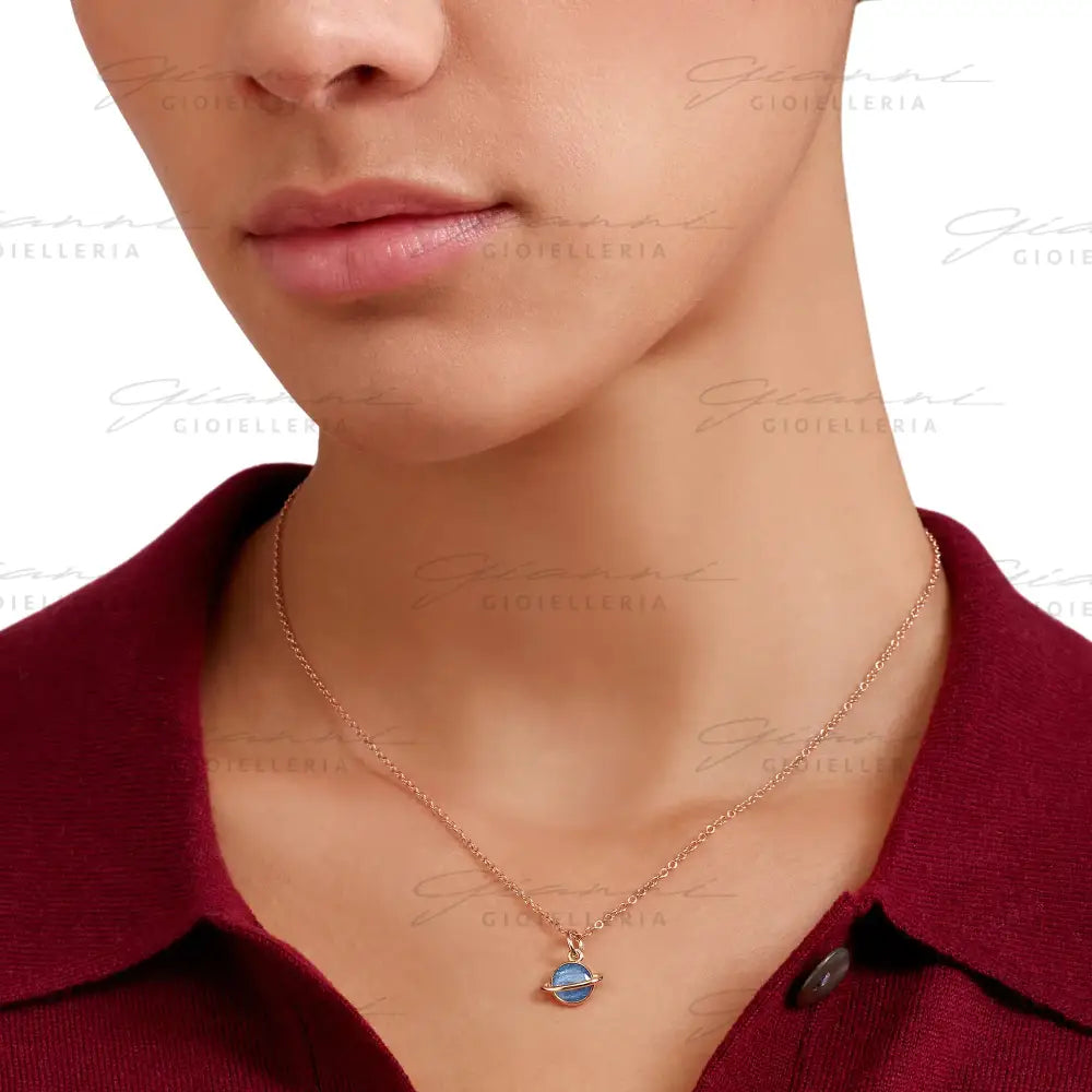 Ciondolo DoDo - Pianeta oro rosa & smalto Charm