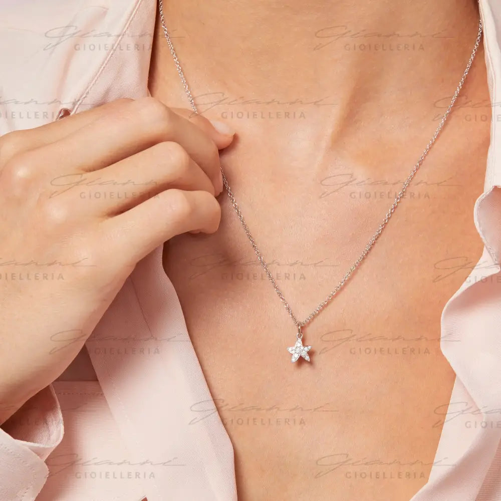Ciondolo Dodo - Stellina oro bianco & diamanti Charm