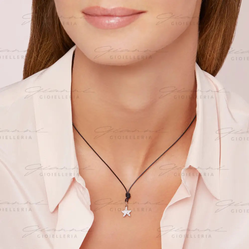 Ciondolo Dodo - Stellina oro bianco & diamanti Charm