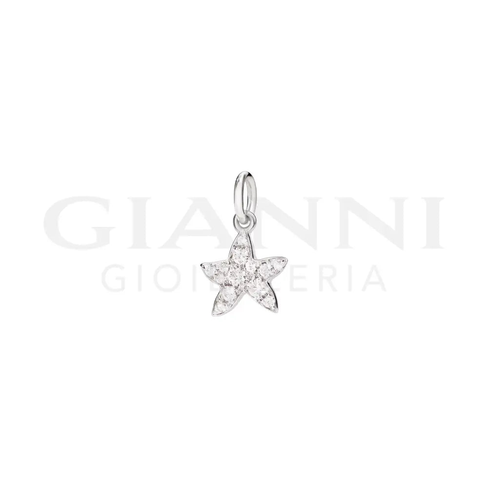 Ciondolo Dodo - Stellina oro bianco & diamanti Charm