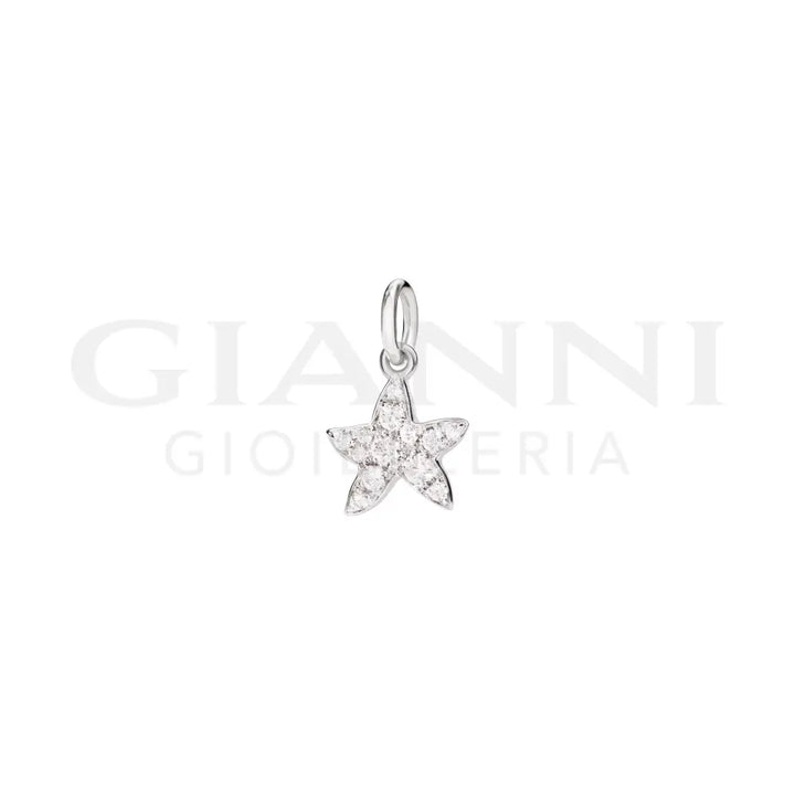 Ciondolo Dodo - Stellina oro bianco & diamanti Charm