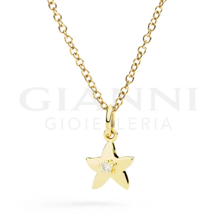 Ciondolo DoDo - Stellina oro giallo & diamante bianco Charm