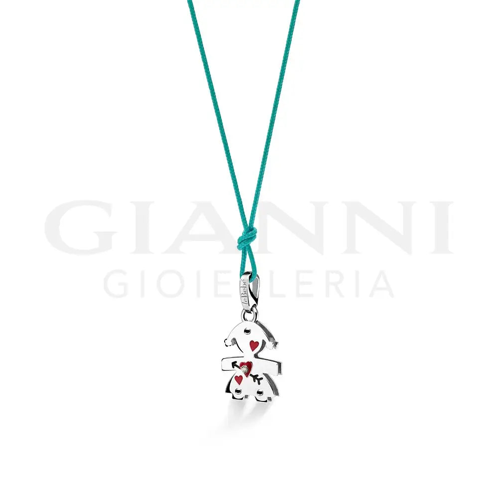 Ciondolo leBebé - Bimba in Oro Bianco con Diamante - Collane