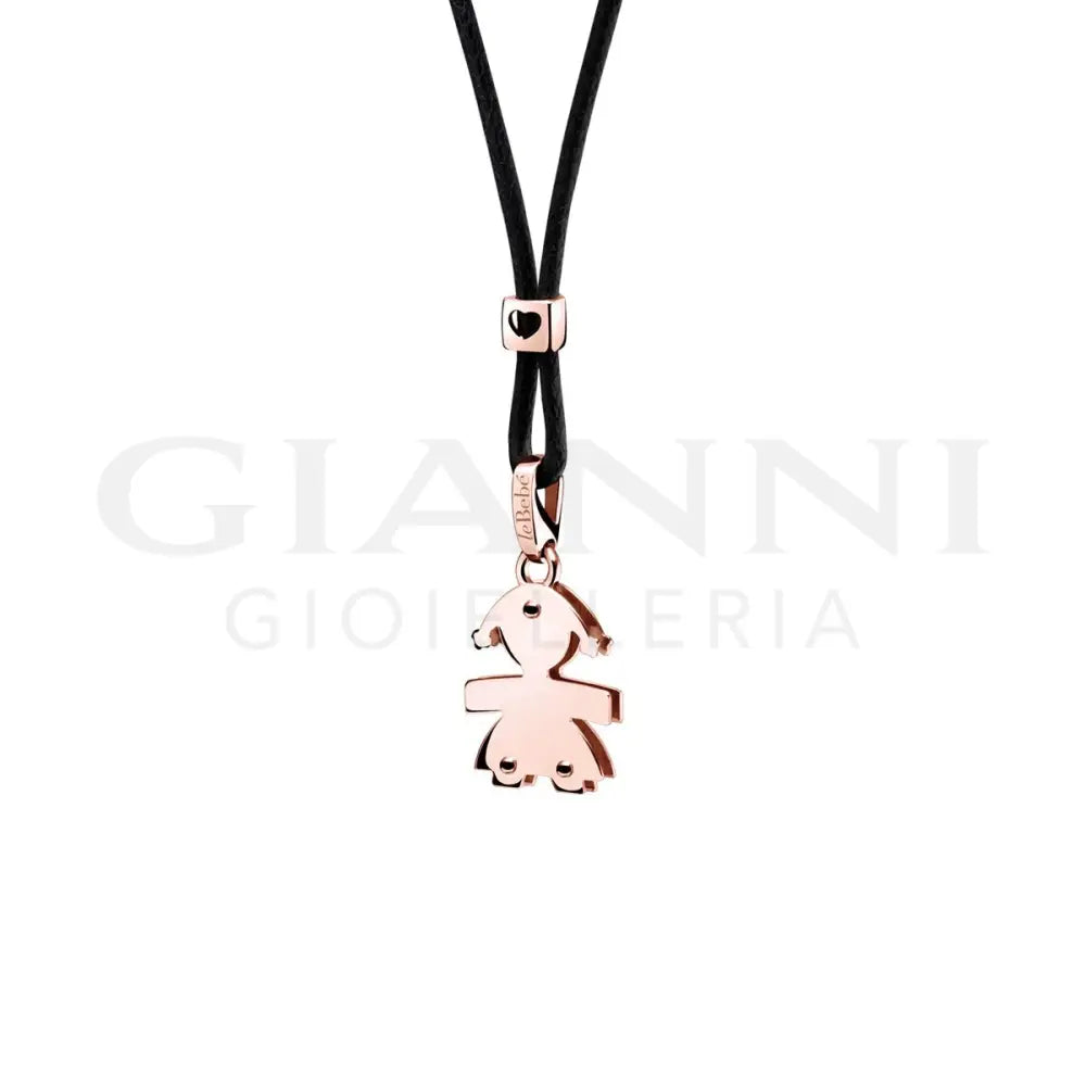 Ciondolo leBebé - I Classici con Sagoma Bimba in Oro Rosa - Collane