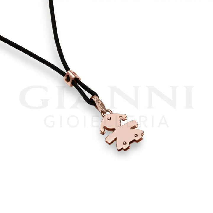 Ciondolo leBebé - I Classici con Sagoma Bimba in Oro Rosa - Collane