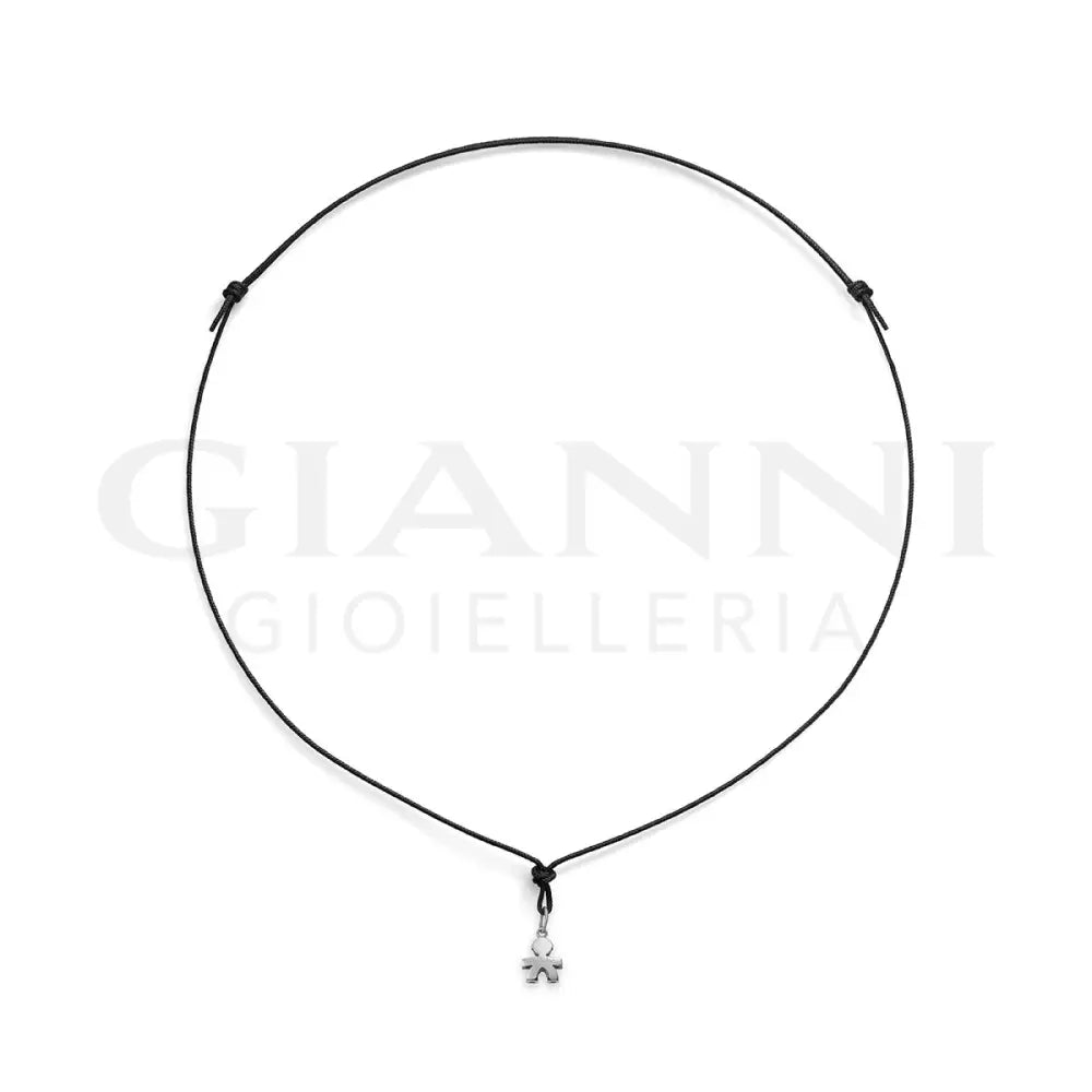 Ciondolo leBebé - I Tesorini Mini con Sagoma Bimbo in Oro Bianco - Collane