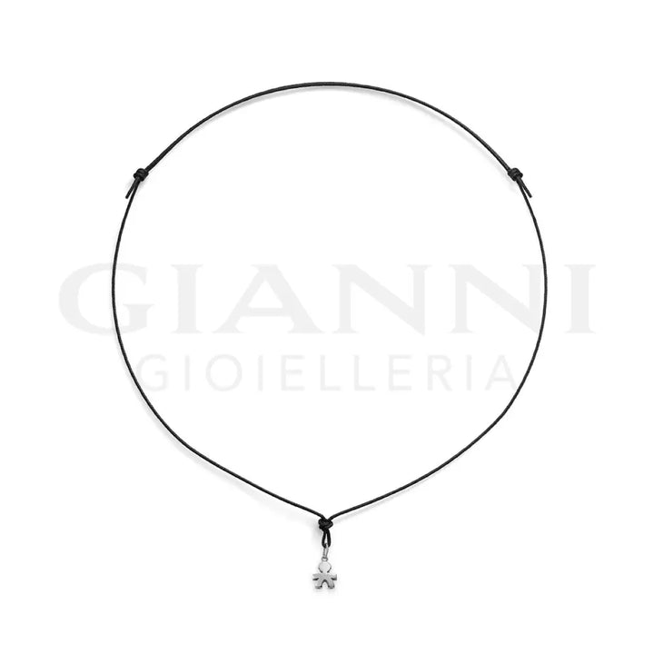 Ciondolo leBebé - I Tesorini Mini con Sagoma Bimbo in Oro Bianco - Collane