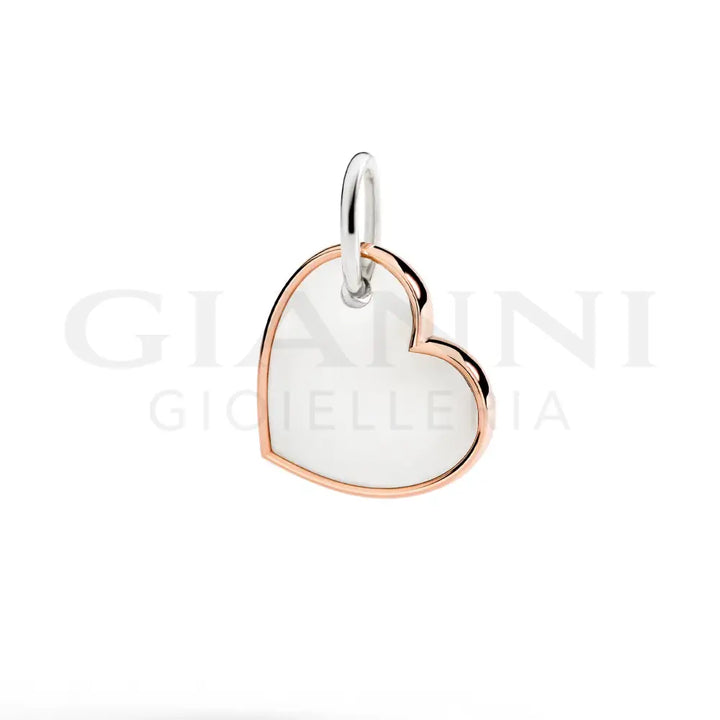 Ciondolo XL DoDo - Cuore argento & oro rosa Charm