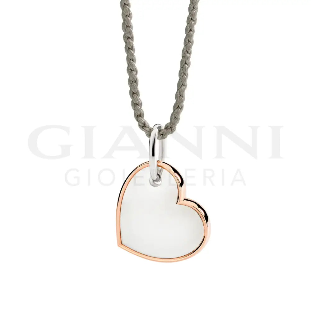 Ciondolo XL DoDo - Cuore argento & oro rosa Charm