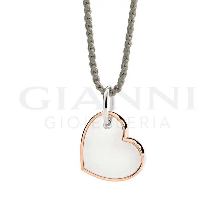Ciondolo XL DoDo - Cuore argento & oro rosa Charm