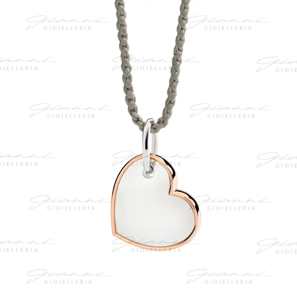 Ciondolo XL DoDo - Cuore argento & oro rosa Charm