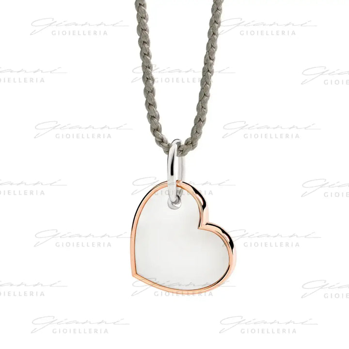 Ciondolo XL DoDo - Cuore argento & oro rosa Charm