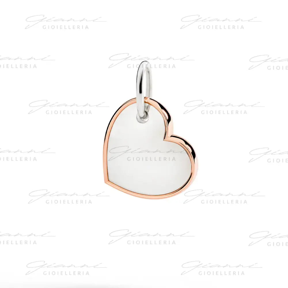 Ciondolo XL DoDo - Cuore argento & oro rosa Charm