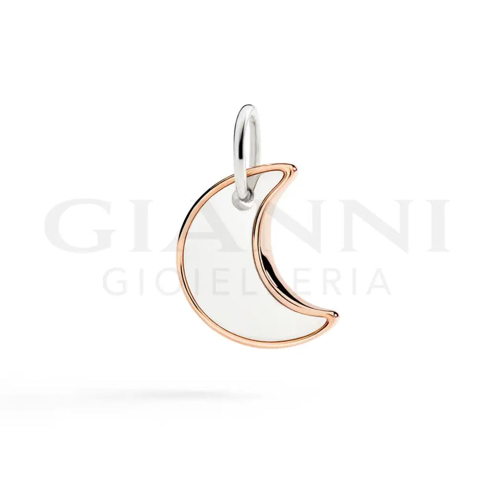 Ciondolo XL DoDo - Luna argento & oro rosa Charm