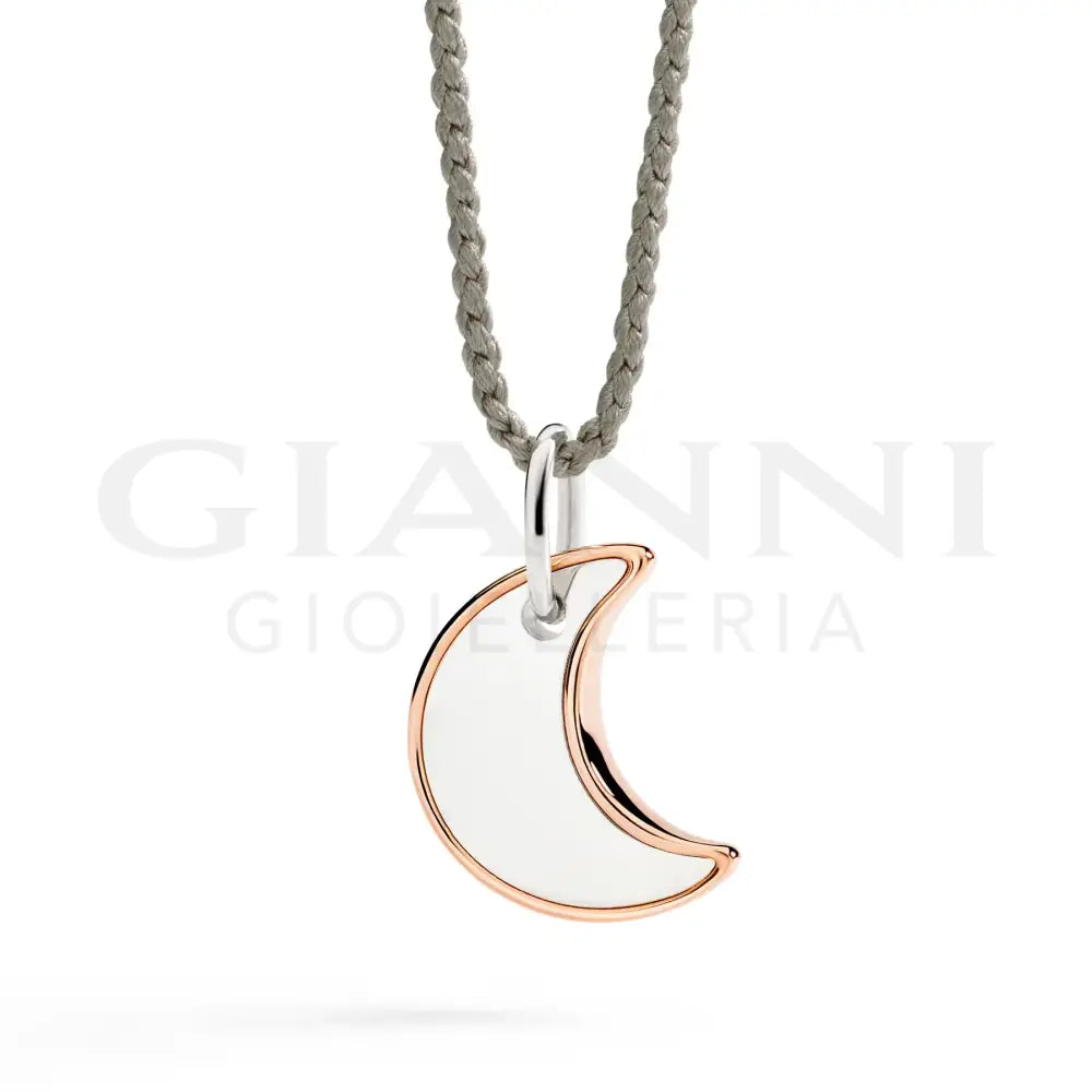Ciondolo XL DoDo - Luna argento & oro rosa Charm