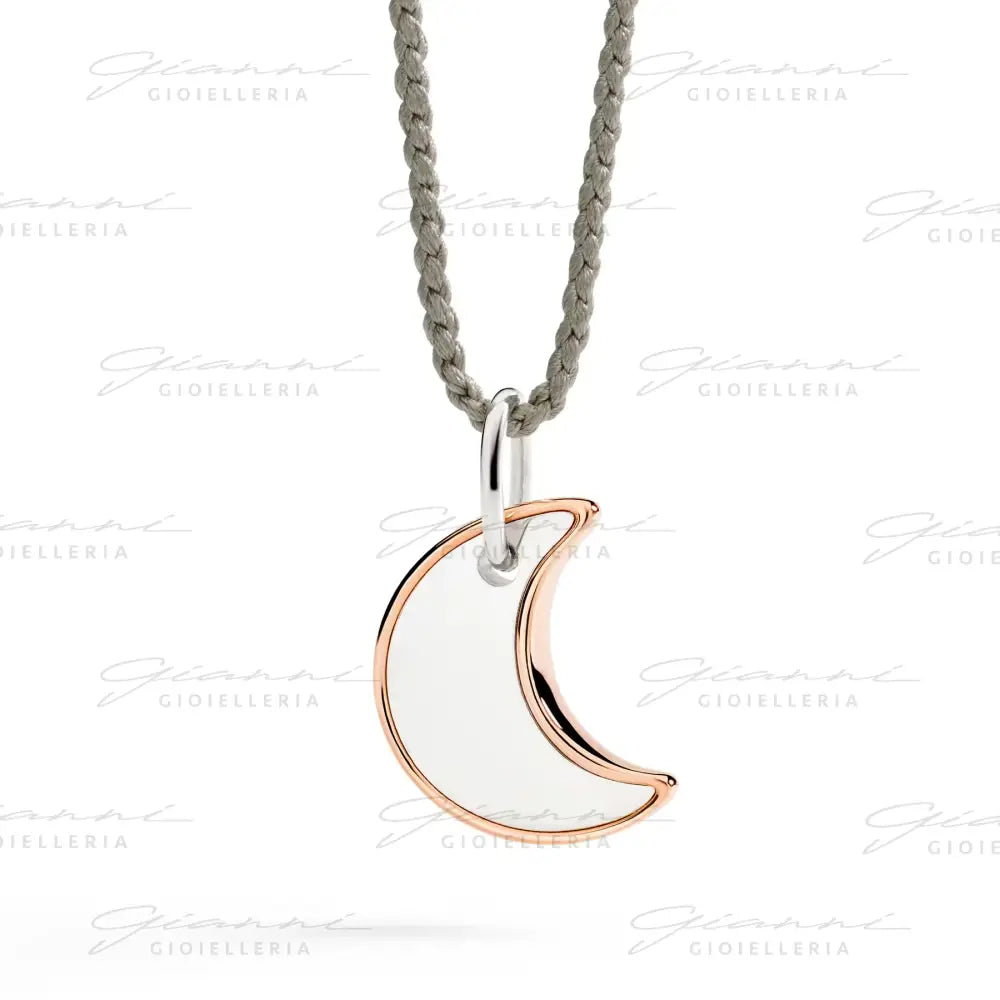 Ciondolo XL DoDo - Luna argento & oro rosa Charm
