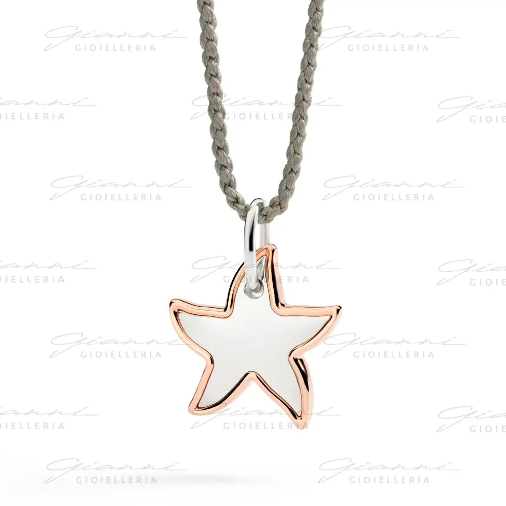 Ciondolo XL DoDo - Stellina argento & oro rosa Charm