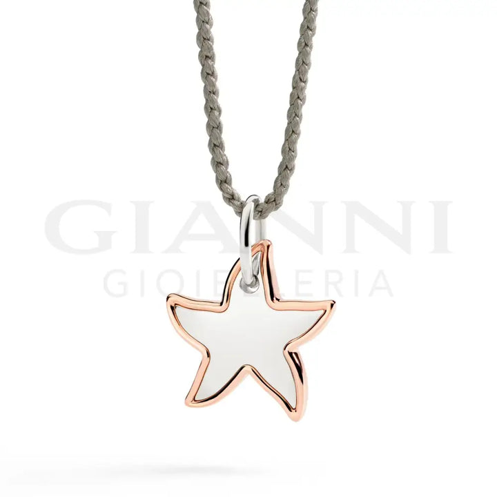 Ciondolo XL DoDo - Stellina argento & oro rosa Charm