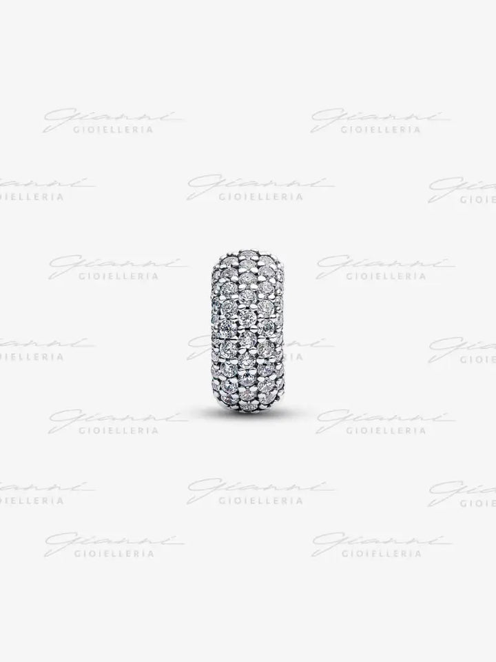 Clip Pandora - Pavè Fascia Tripla Charm