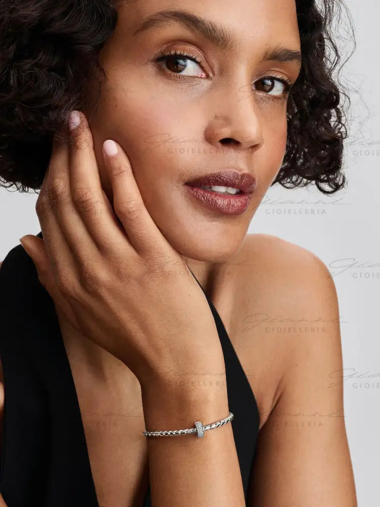 Clip Pandora - Pavè Fascia Tripla Charm