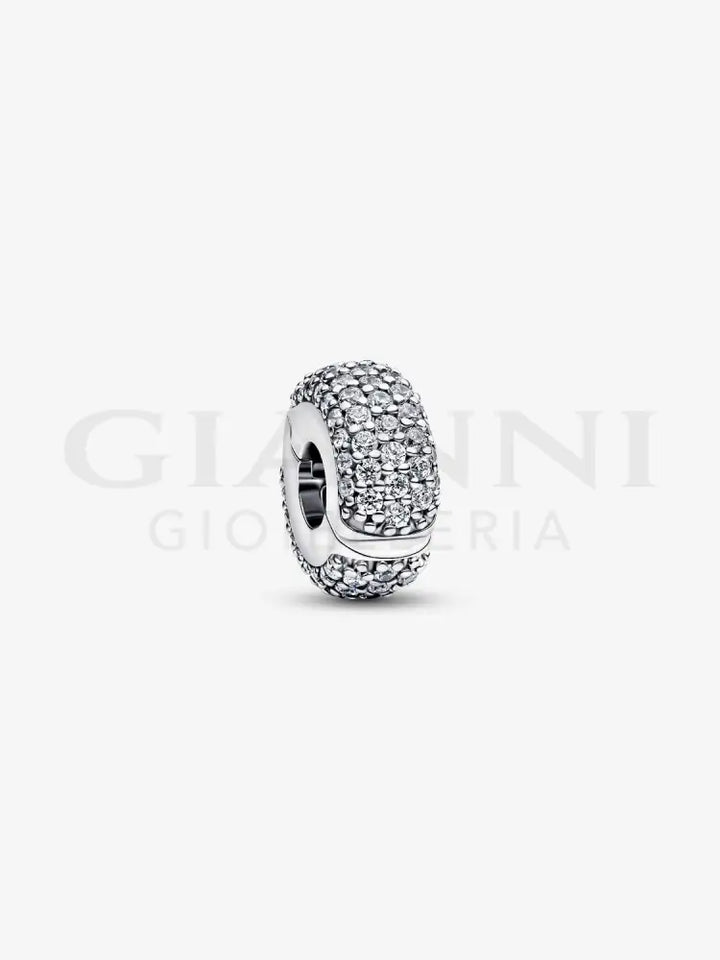 Clip Pandora - Pavè Fascia Tripla Charm