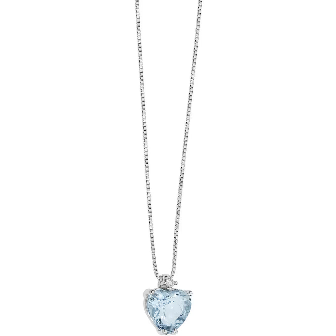 Girocollo Comete - Fantasia Cuore con Acquamarina e Diamante