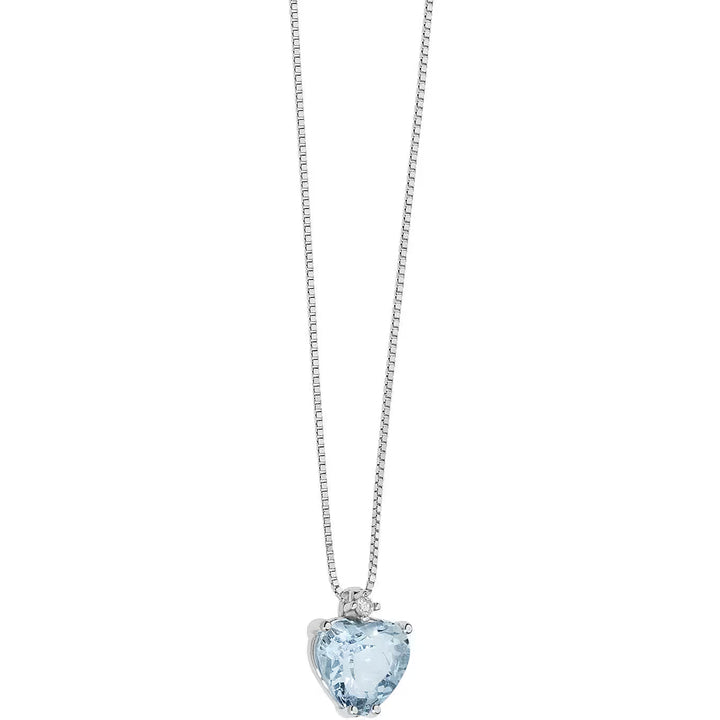 Girocollo Comete - Fantasia Cuore con Acquamarina e Diamante