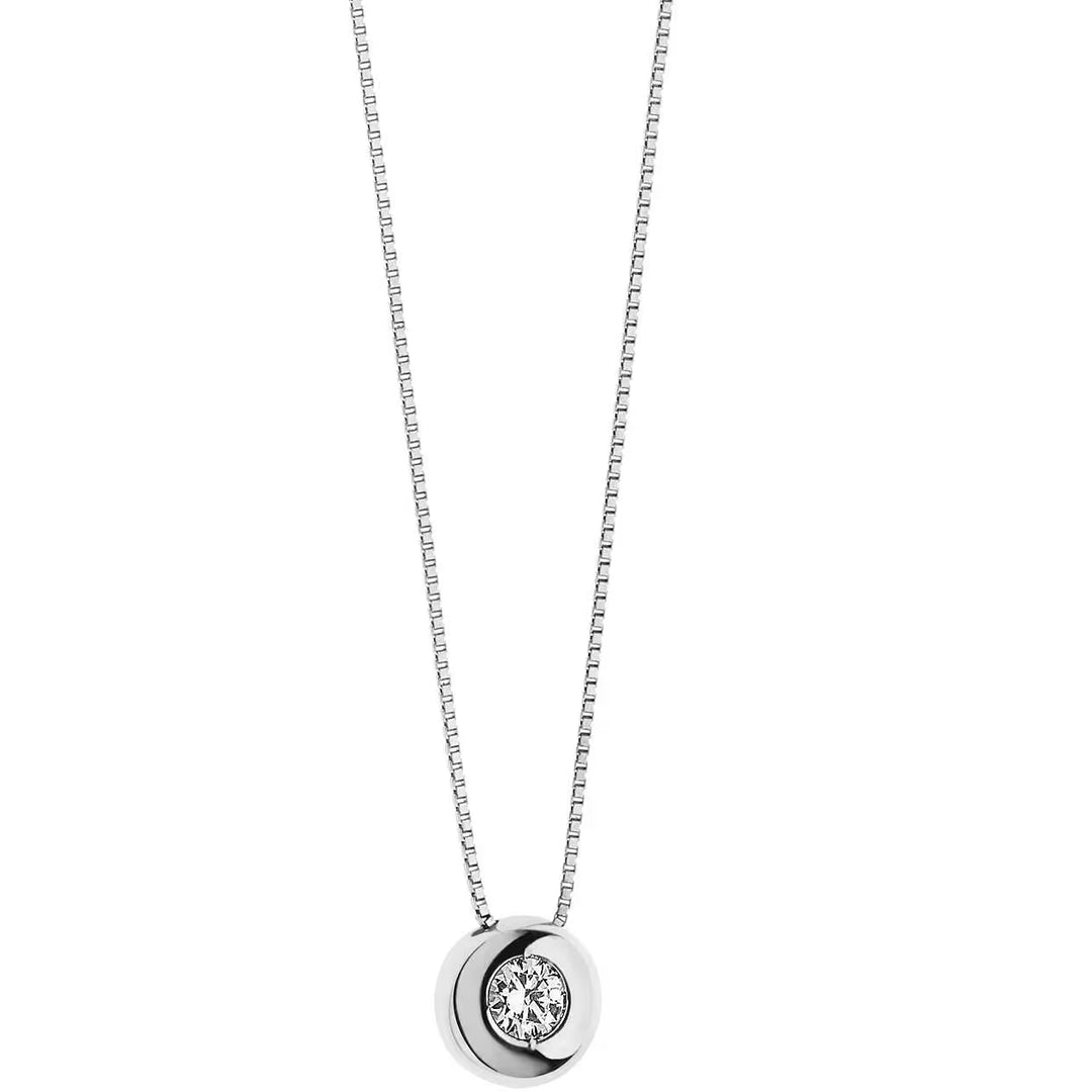 Girocollo Comete - Punto Luce in Oro Bianco e Diamante 0,05 ct.