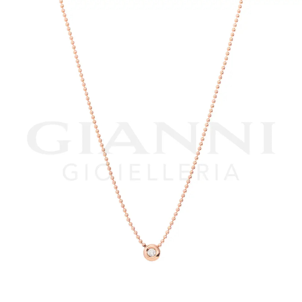 Collana DoDo - Bollicine Oro Rosa & Diamante Bianco Collane