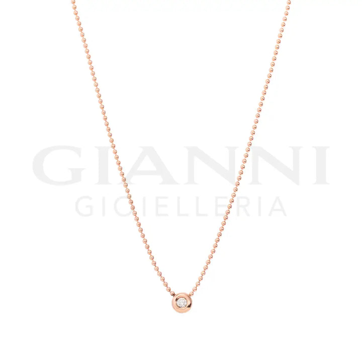 Collana DoDo - Bollicine Oro Rosa & Diamante Bianco Collane