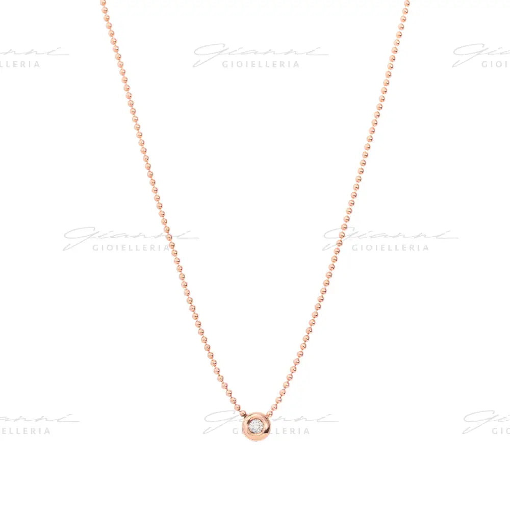 Collana DoDo - Bollicine Oro Rosa & Diamante Bianco Collane