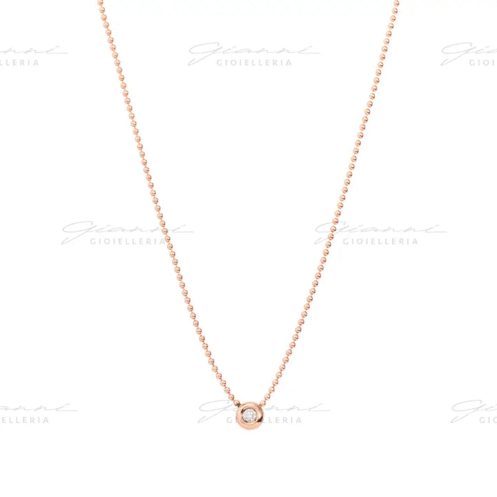 Collana DoDo - Bollicine Oro Rosa & Diamante Bianco Collane