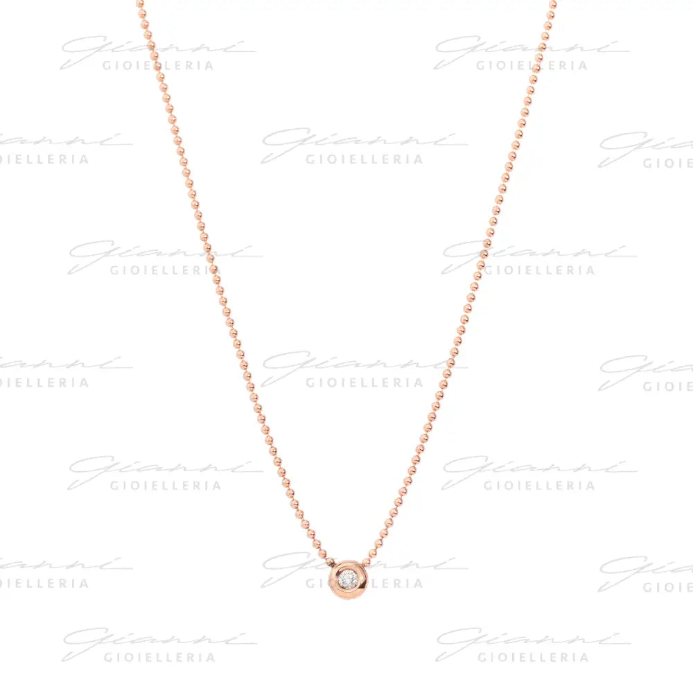 Collana DoDo - Bollicine Oro Rosa & Diamante Bianco Collane