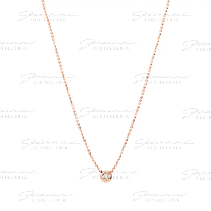 Collana DoDo - Bollicine Oro Rosa & Diamante Bianco Collane