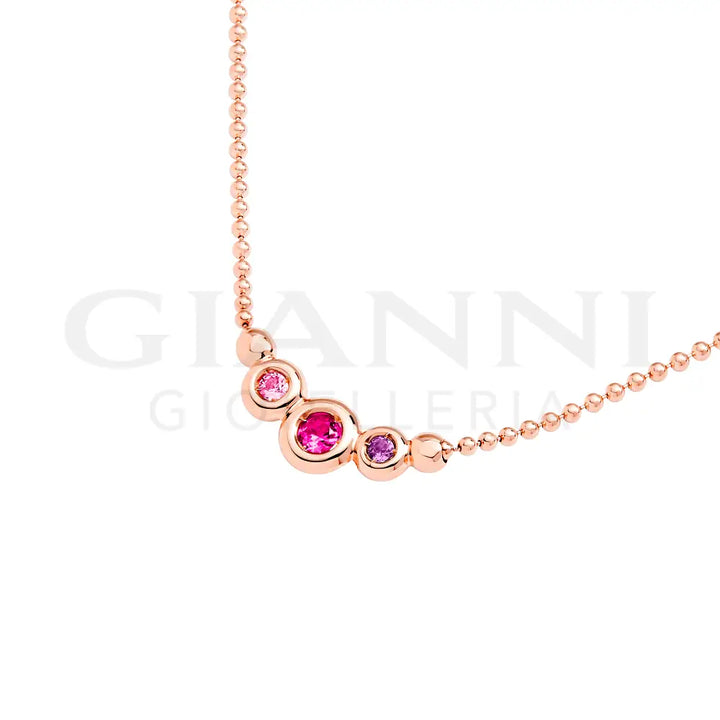 Collana DoDo - Bollicine Oro Rosa & Pietre Colorate Collane