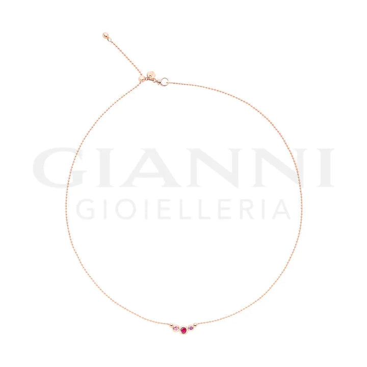 Collana DoDo - Bollicine Oro Rosa & Pietre Colorate Collane