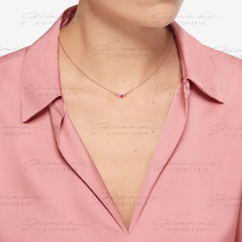 Collana DoDo - Bollicine Oro Rosa & Pietre Colorate Collane