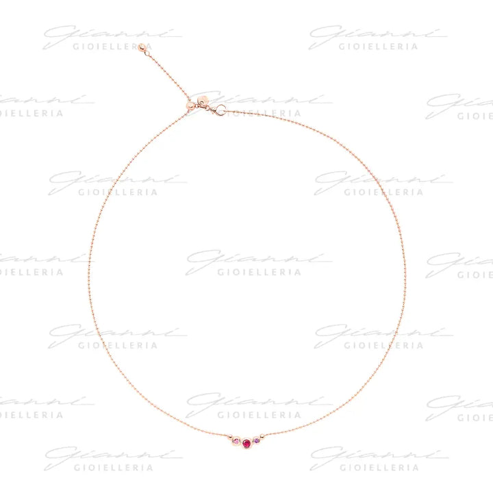 Collana DoDo - Bollicine Oro Rosa & Pietre Colorate Collane