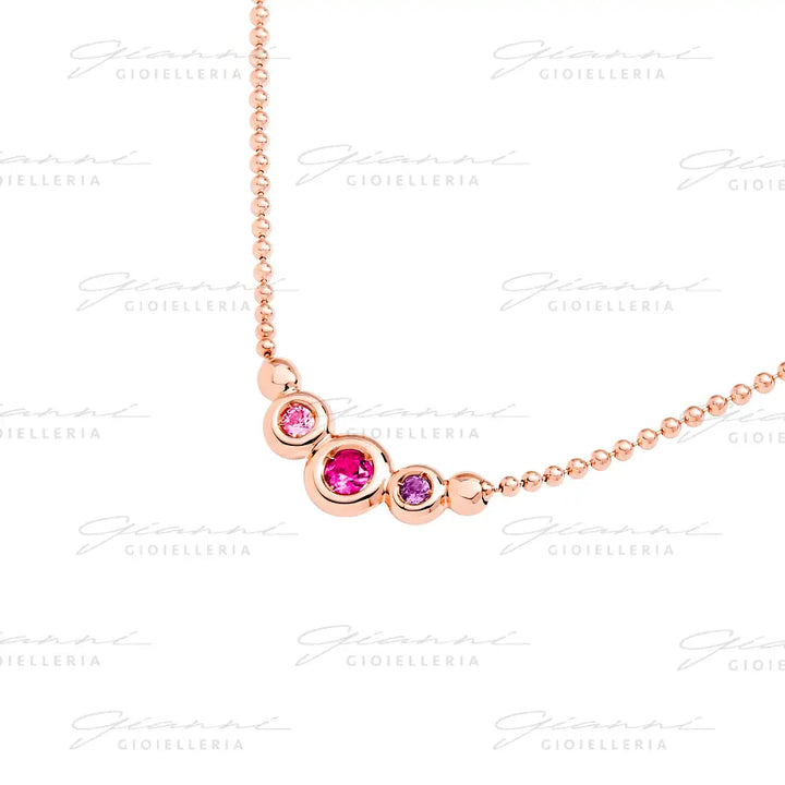 Collana DoDo - Bollicine Oro Rosa & Pietre Colorate Collane