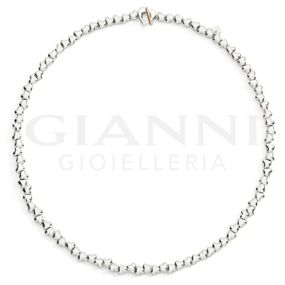 Collana DoDo - Cuore Con Componenti Argento - 42 cm - Collane