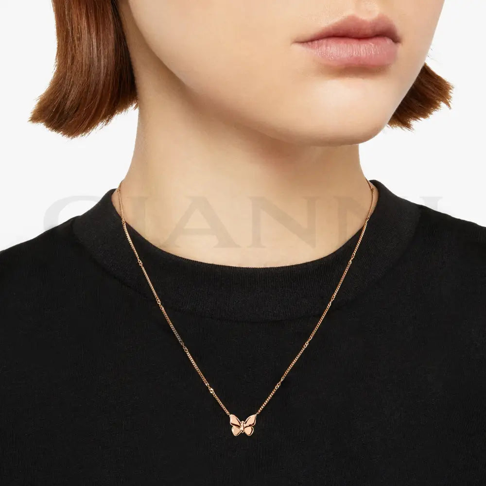 Collana DoDo - Farfalla oro rosa diamanti & zaffiri Collane