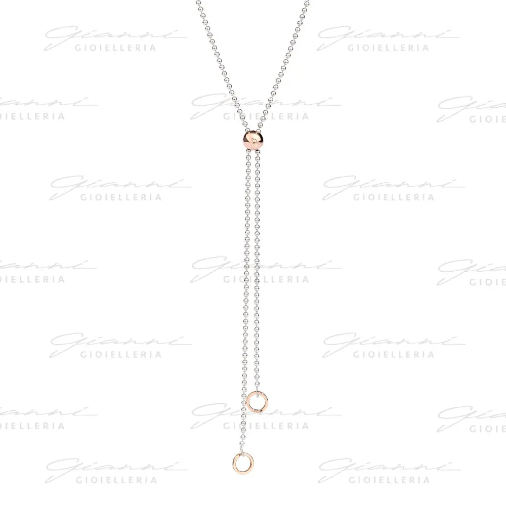 Collana DoDo - Lariat bollicine argento & oro rosa Collane